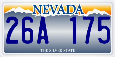 NV license plate 26A175