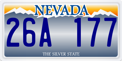 NV license plate 26A177