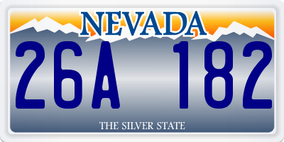 NV license plate 26A182