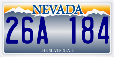 NV license plate 26A184