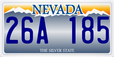 NV license plate 26A185