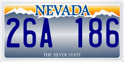 NV license plate 26A186