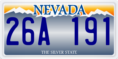 NV license plate 26A191