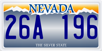 NV license plate 26A196