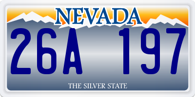NV license plate 26A197