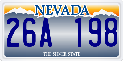 NV license plate 26A198