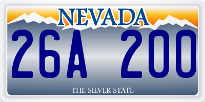 NV license plate 26A200