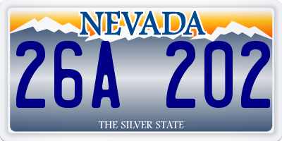 NV license plate 26A202