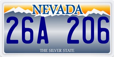 NV license plate 26A206