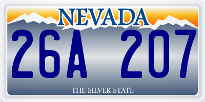NV license plate 26A207