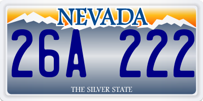 NV license plate 26A222