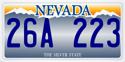 NV license plate 26A223