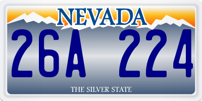 NV license plate 26A224