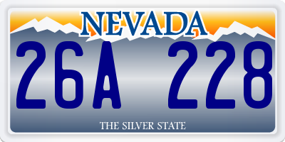 NV license plate 26A228