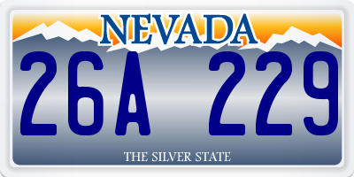 NV license plate 26A229