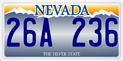 NV license plate 26A236