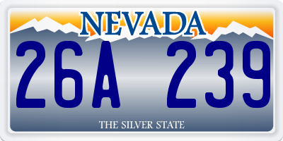 NV license plate 26A239