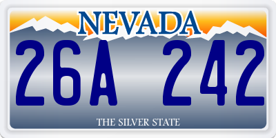 NV license plate 26A242