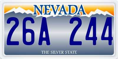 NV license plate 26A244