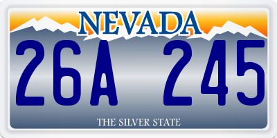 NV license plate 26A245