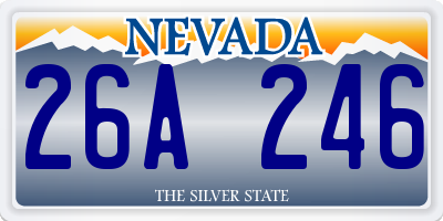 NV license plate 26A246