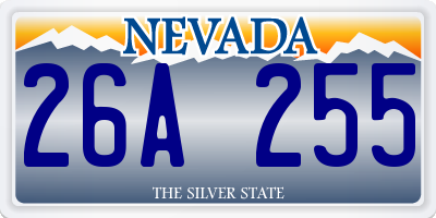 NV license plate 26A255