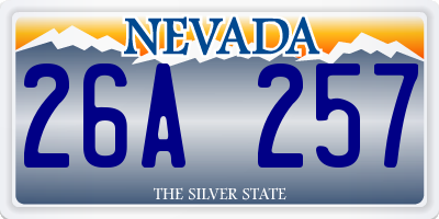 NV license plate 26A257