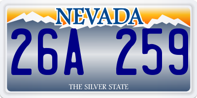 NV license plate 26A259