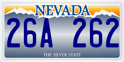 NV license plate 26A262