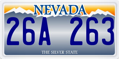 NV license plate 26A263