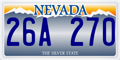 NV license plate 26A270