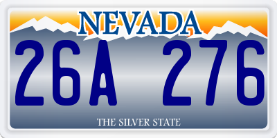 NV license plate 26A276