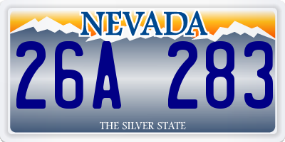 NV license plate 26A283