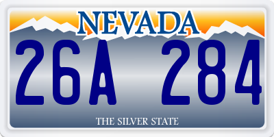 NV license plate 26A284