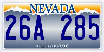 NV license plate 26A285