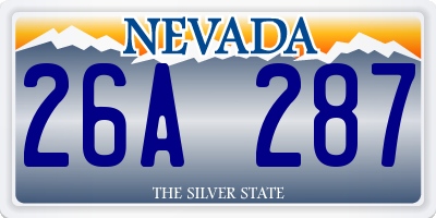 NV license plate 26A287