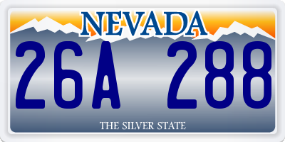 NV license plate 26A288