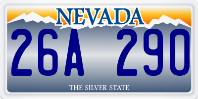 NV license plate 26A290
