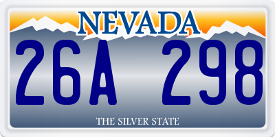 NV license plate 26A298