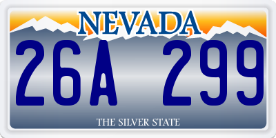 NV license plate 26A299