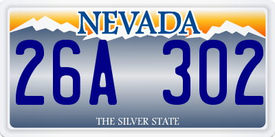 NV license plate 26A302