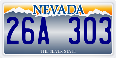 NV license plate 26A303