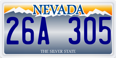NV license plate 26A305