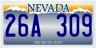 NV license plate 26A309