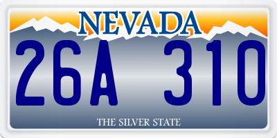 NV license plate 26A310