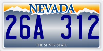 NV license plate 26A312