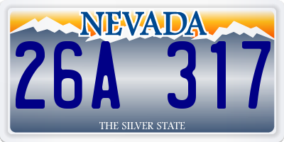 NV license plate 26A317