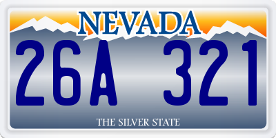 NV license plate 26A321