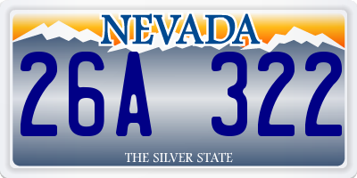 NV license plate 26A322