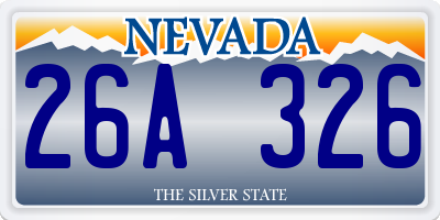 NV license plate 26A326